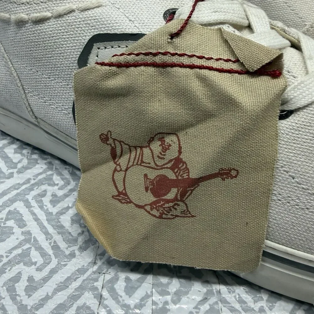 True Religion Vintage Canvas Low Top Sneakers White Men’s Size 11 TR118113 READ!